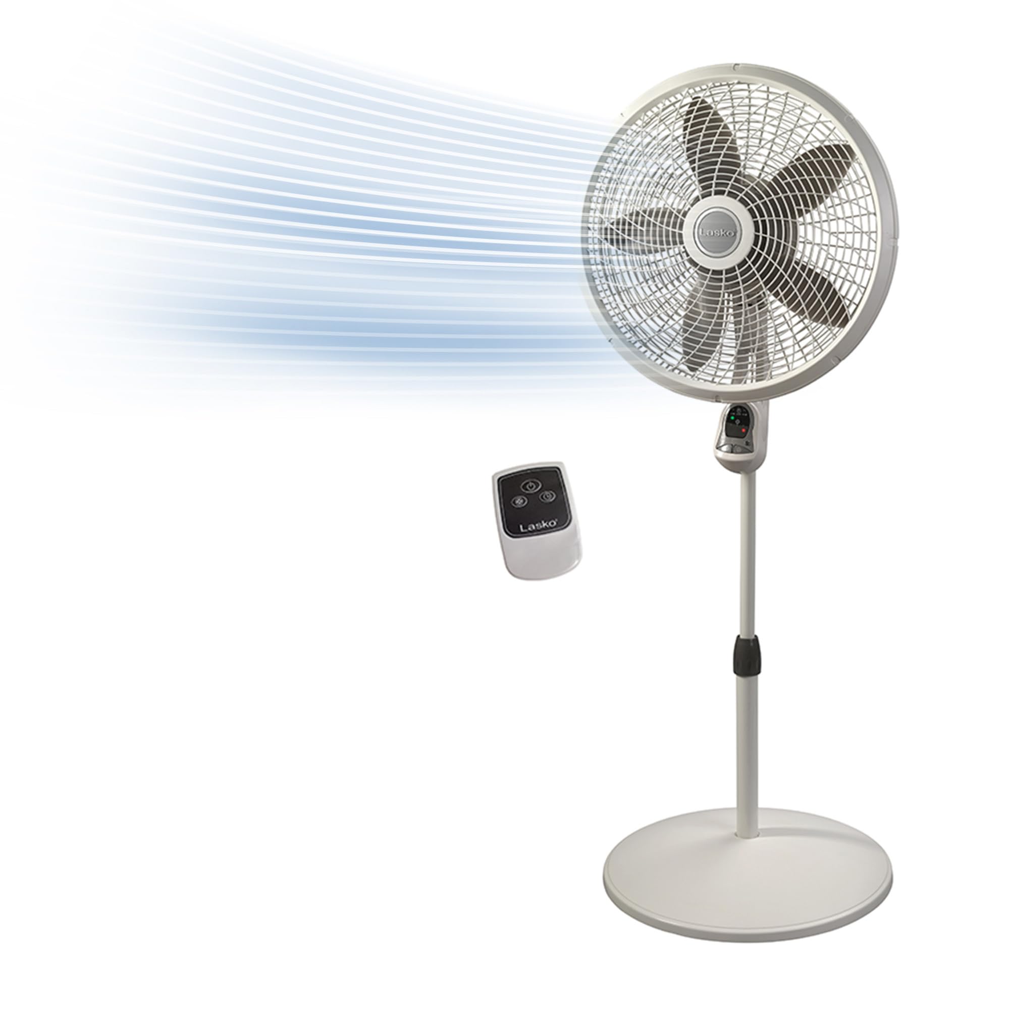  Lasko Cyclone Pedestal Fan, White, Adjustable Height, Remote Control, Large
| Lasko Cyclone Pedestal Fan, 18", 3 Speeds