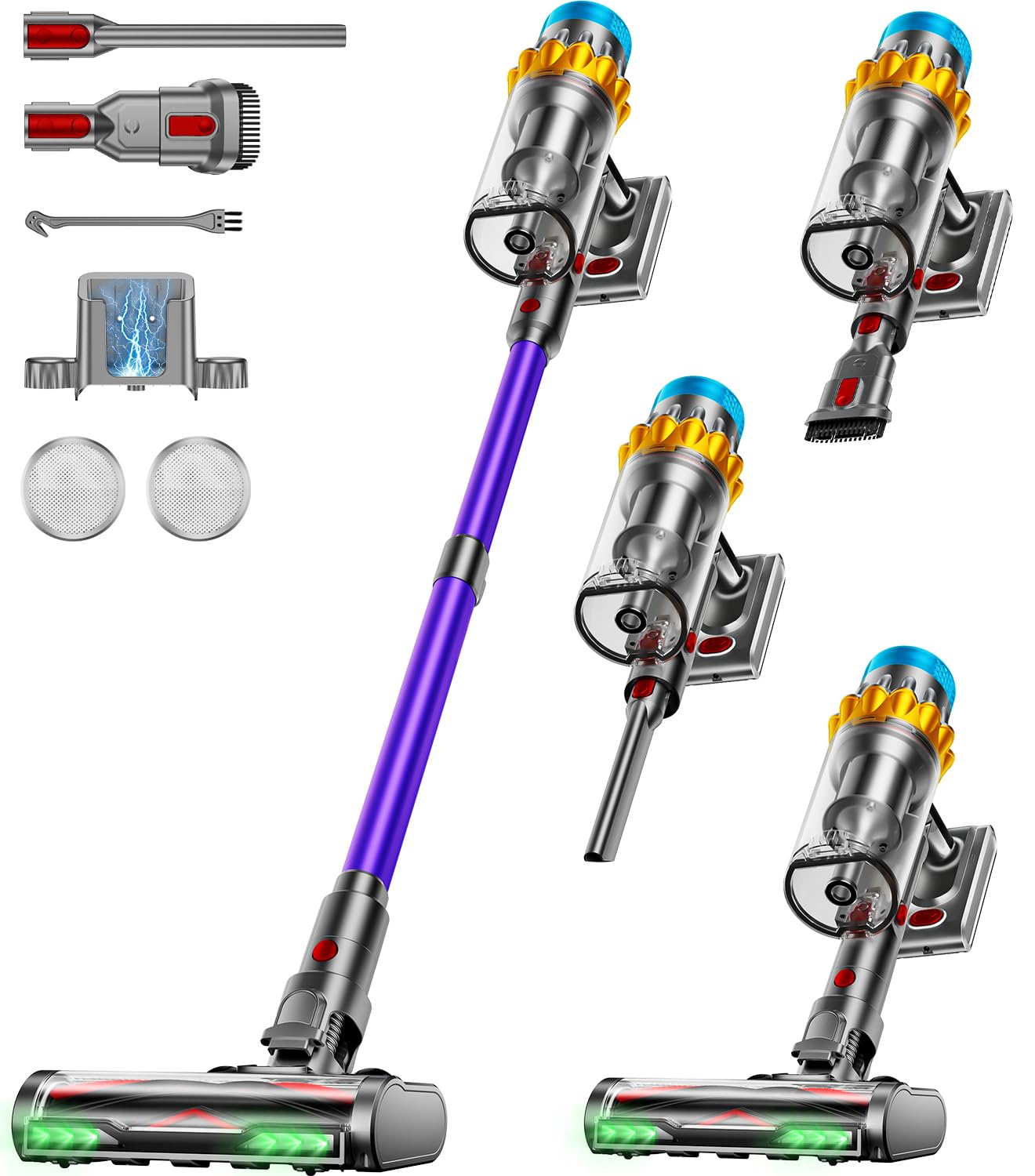  Powerful 55KPA Cordless Vacuum Cleaner with 650W Motor for Home and Car
| Rechargeable 70Minute Runtime Cordless Stick 